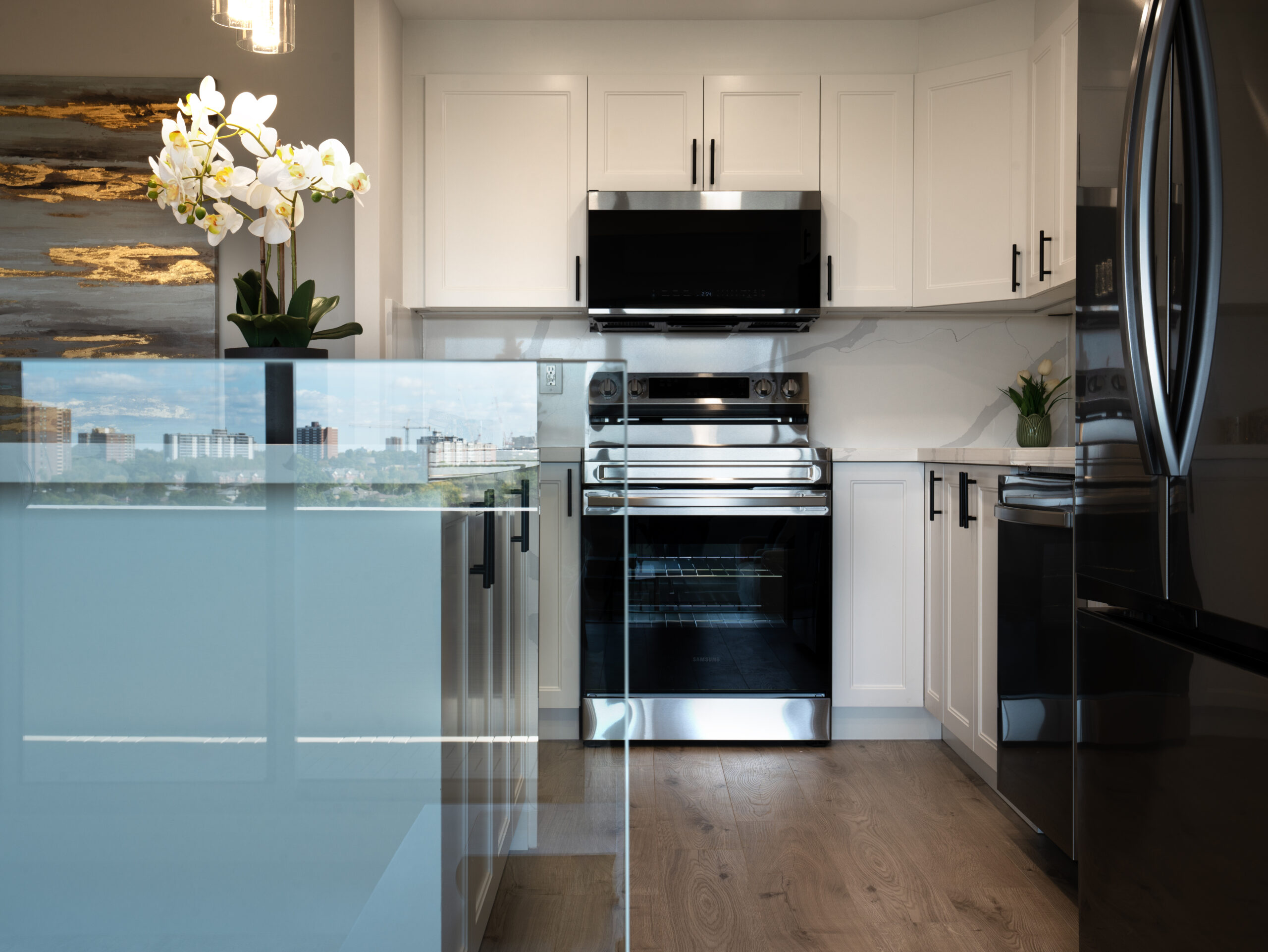 Smooth white baked enamel cabinet finish texture