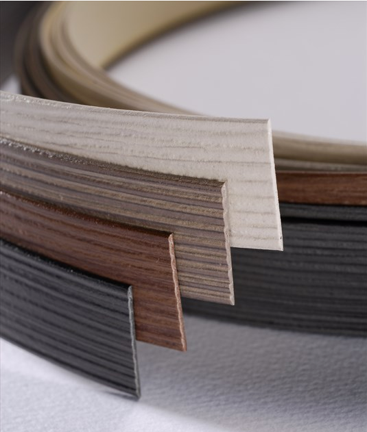 PVC edge banding detail on cabinet panel meeting North American standards