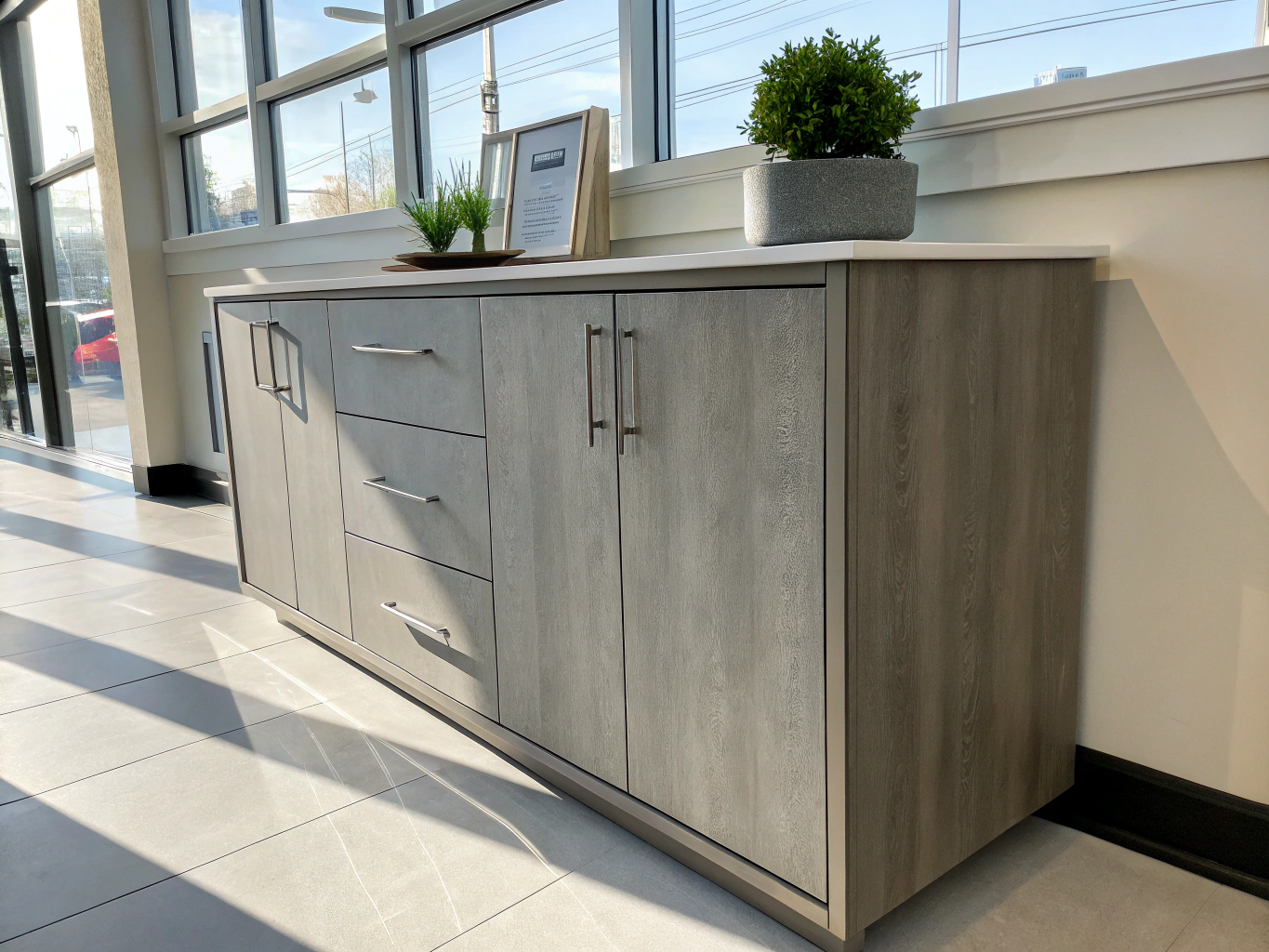Modern anti-fingerprint matte charcoal cabinet swatch